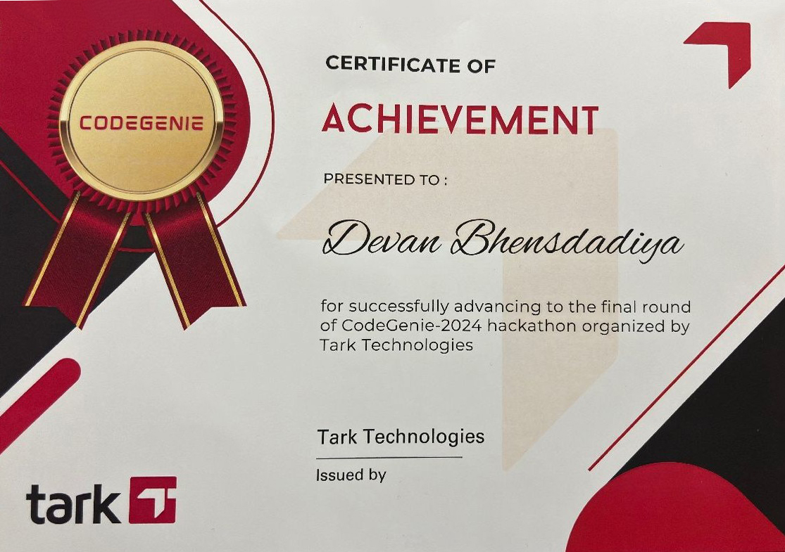 Finalist, Code Gennie Hackathon